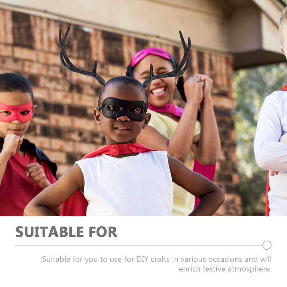 Unomor 2 Pairs Artificial Antlers Plastic Deer Antlers, Realistic Reindeer Horn Props for, Halloween, and Diy Costume Parties