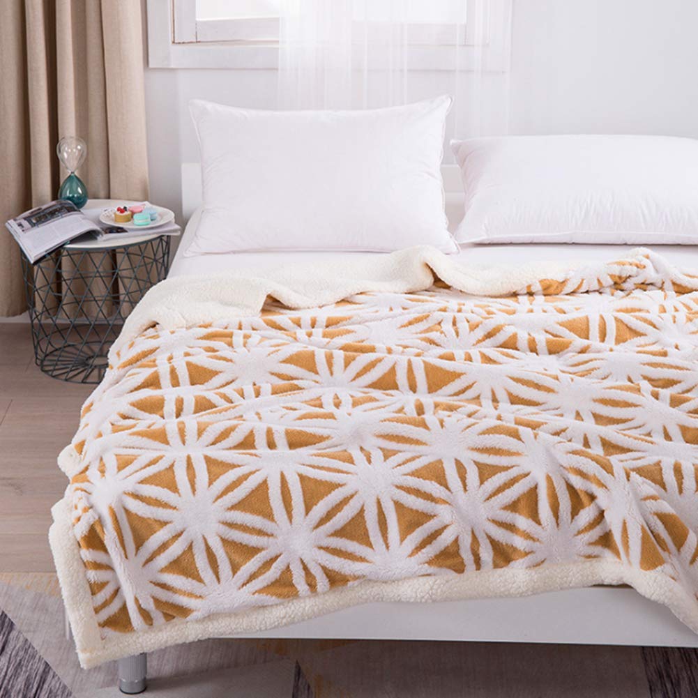 UKELER Yellow Sherpa Fleece Blanket Ultra Plush Lightweight Throw Blankets Cozy Soft Luxury Blanket for Couch Bed 60'' x 50''