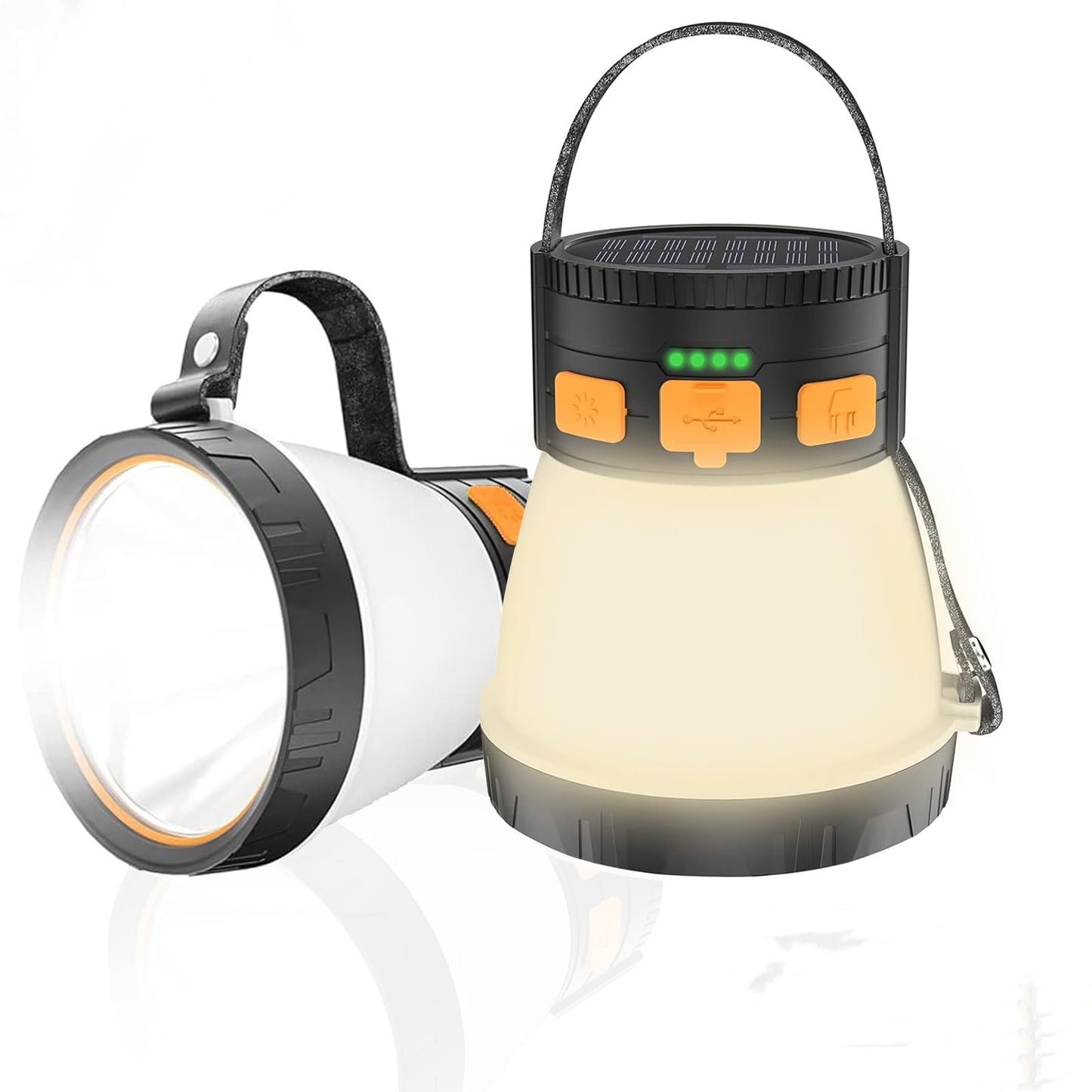 LED Camping Lantern, 1500 Lumens Camping Lantern Rechargeable with Solar Panel Charging, Waterproof, 8 Light Modes, 7500mAh Power Bank, Camping Flashlight for Hurricane Emergency, Hiking, Outdoor