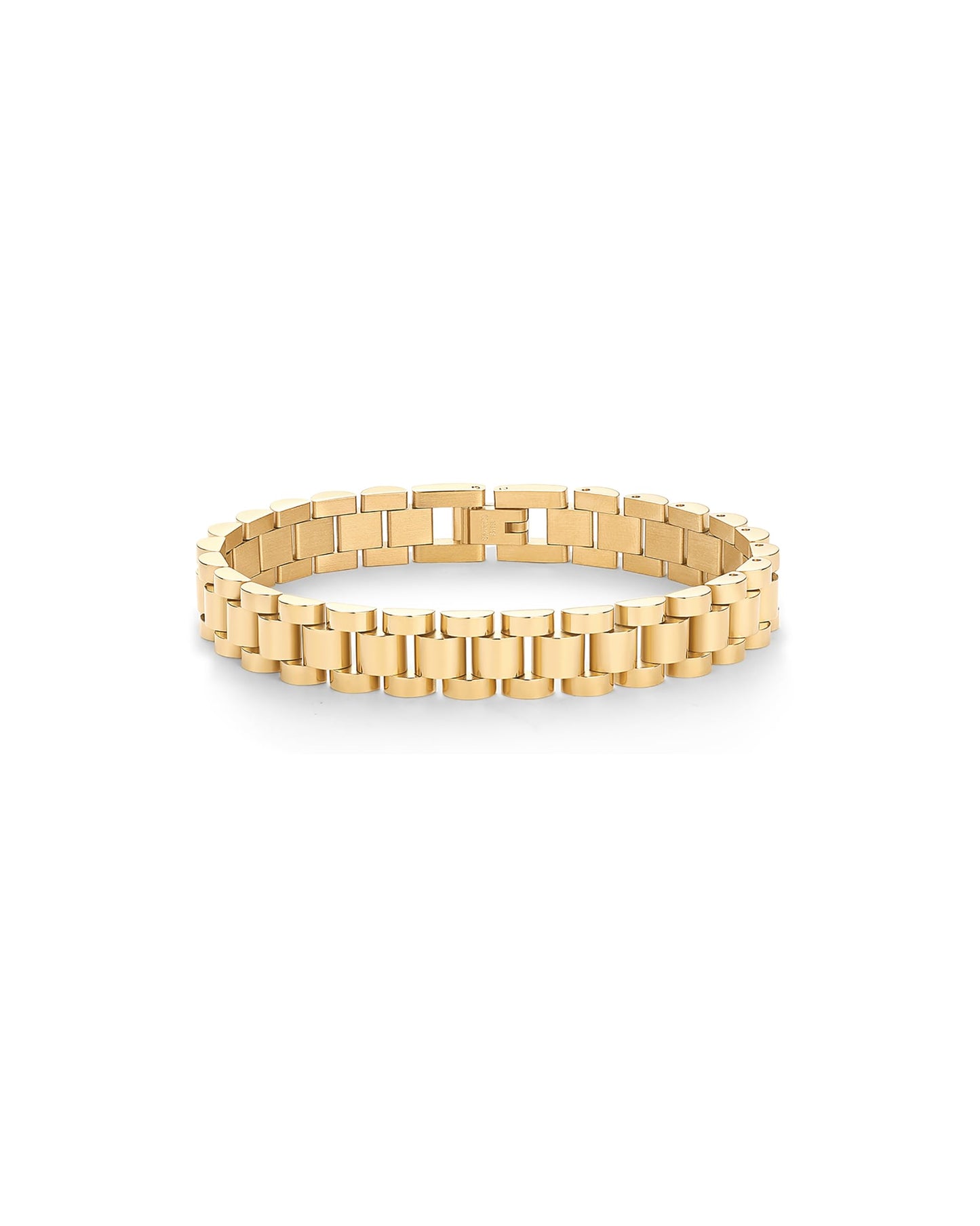 PAVOI 14K Yellow Gold Plated Waterproof Chunky Watch Strap Chain Bracelet for Women | Stainless Steel Timepiece Link Bracelet 7 Inches