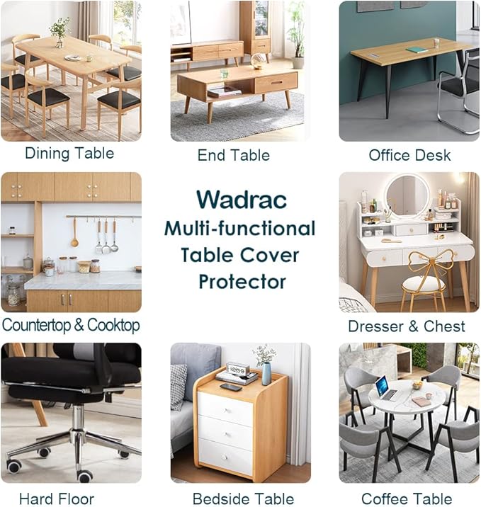 Clear Table Protector Plastic Table Cloths PVC Night Stand Table Cover Mat Office Desk Mat Shelf Surface Protection Crystal Children Painting Cover Pad Transprent Rectangular 27.6x51.2 Easy to Clean