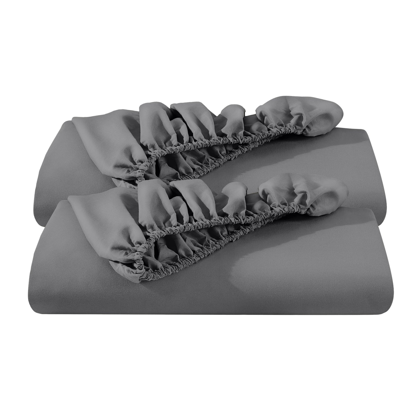 Bare Home 2-Pack Fitted Bottom Sheets King - Premium 1800 Ultra-Soft Wrinkle Resistant Microfiber - Deep Pocket (King, Grey)