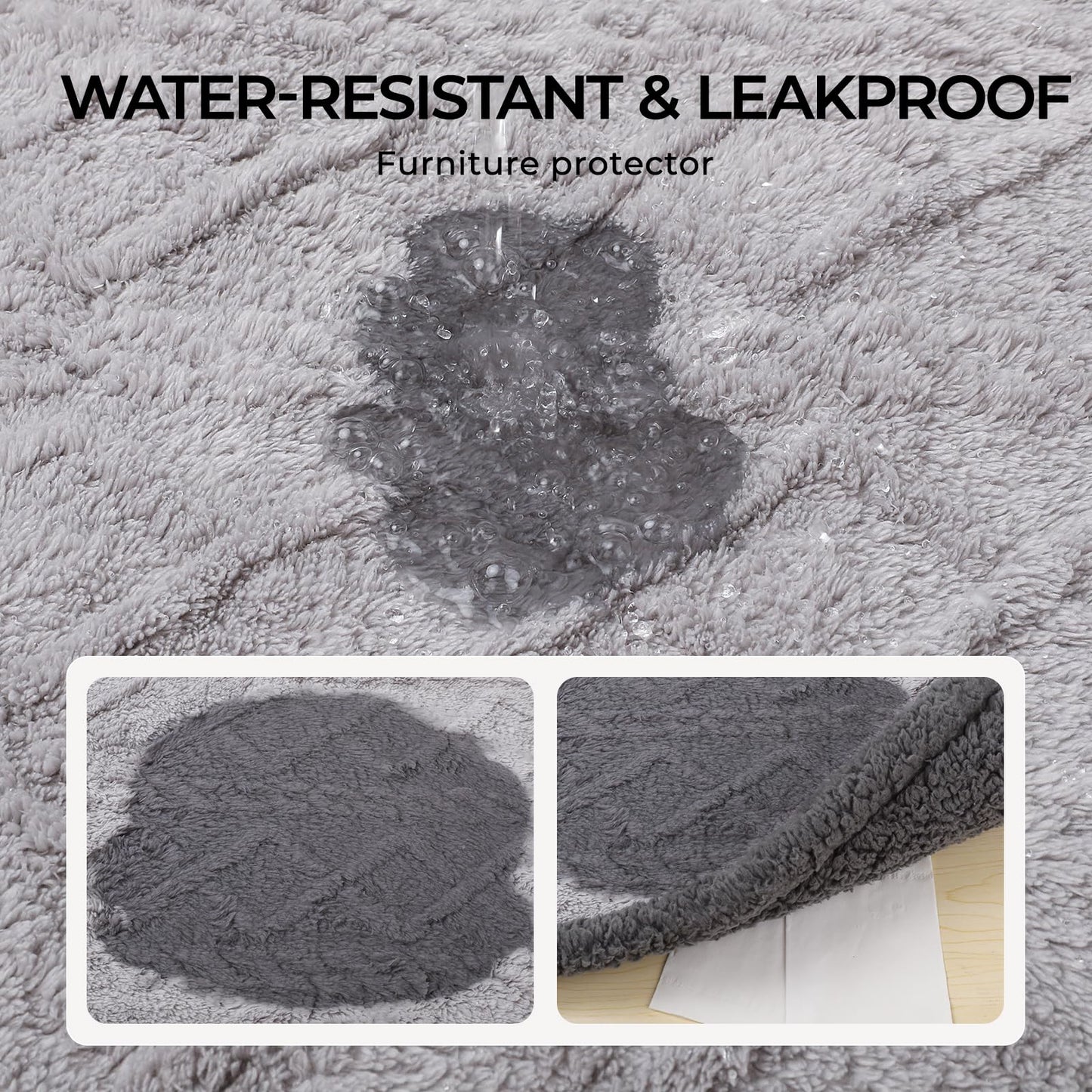 Waterproof Pet Blanket, Liquid Pee Proof Dog Blankets for Sofa Bed Couch, Reversible Sherpa Fleece Furniture Protector Cover for Small Medium Large Dogs Cats,Light Grey Small(40" x 28")