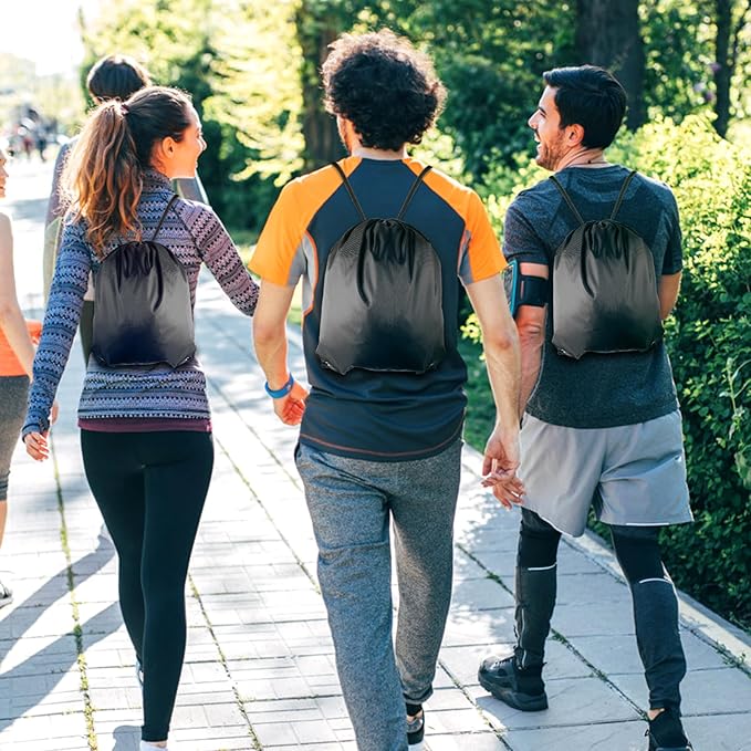 Drawstring Bags, Drawstring Backpack Nylon Backpack Draw String Bags Pack Bulk Cinch Sack Drawstring Gym Bag Drawstring Backpack for Sport, Traveling, Team (20 Colors, 60Pcs)