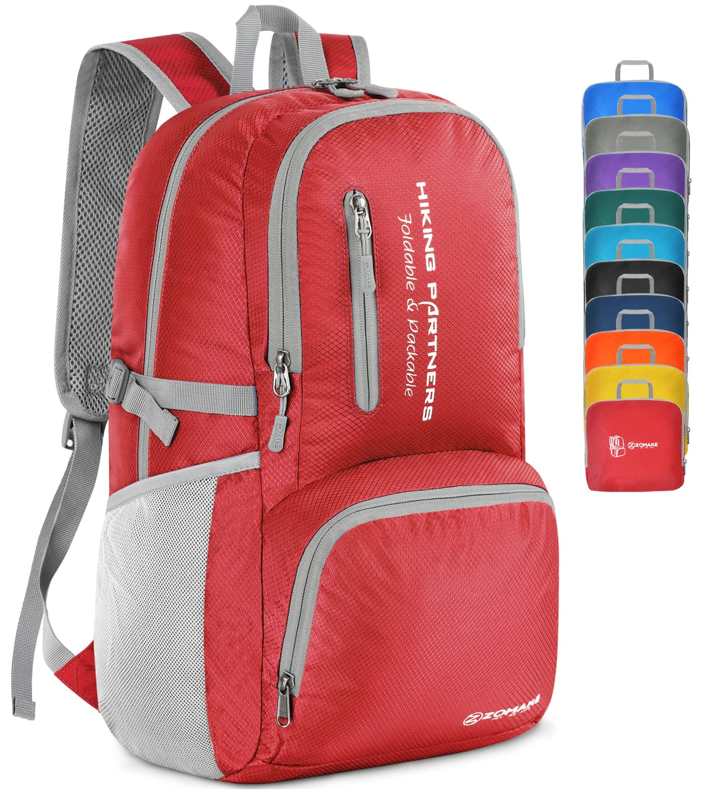 ZOMAKE Lightweight Packable Backpack, 35L Light Foldable Hiking Backpacks Water Resistant Collapsible Daypack for Travel(Purple)