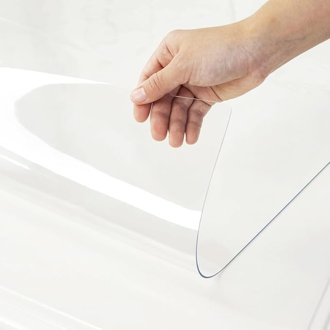 Warmstar Clear Table Cover Protector 20 x 36 Inch,1.5mm Thick Plastic Table Cover Rectangle,PVC Clear Table Protector,Desk Protector Mat for Kitchen, Dresser, Writing Desk，Dining Room Table