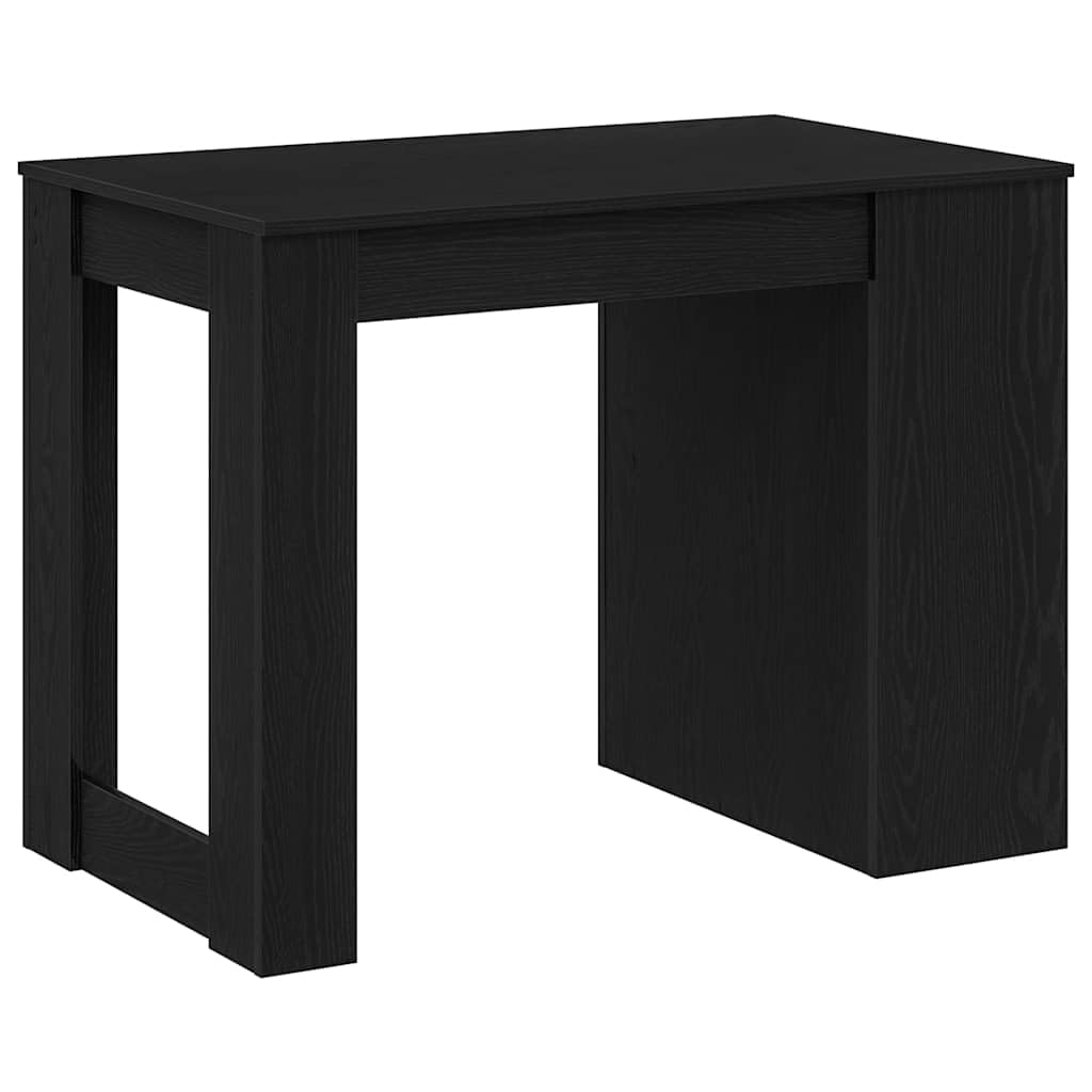 vidaXL Desk Black Oak Engineered Wood Medium Computer Desk Rectangular