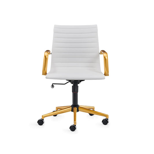 Chair, Desk Computer Chair ，with Armrests ，Ergonomic Office Chair for Home and Office, 17.32 x 22.83 x 35.43 inches, Multiple Colors (Gold White)