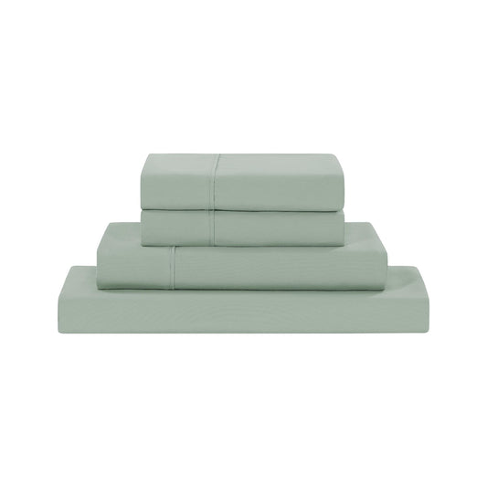 Modern Threads Soft Microfiber Solid Sheets - Luxurious Microfiber Bed Sheets - Includes Flat Sheet, Fitted Sheet with Deep Pockets, & Pillowcases Seafoam Queen