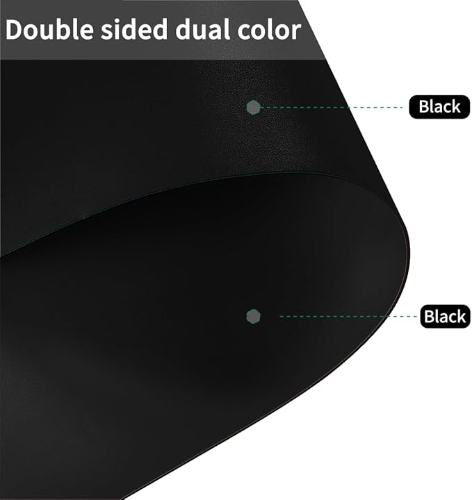 Dining Cover Rectangle - 34x60 Inch Waterproof Easy to Clean Can Conceal Flaws Protector The Table Top from Scratches Used for Dining (Black+Black 34x60)
