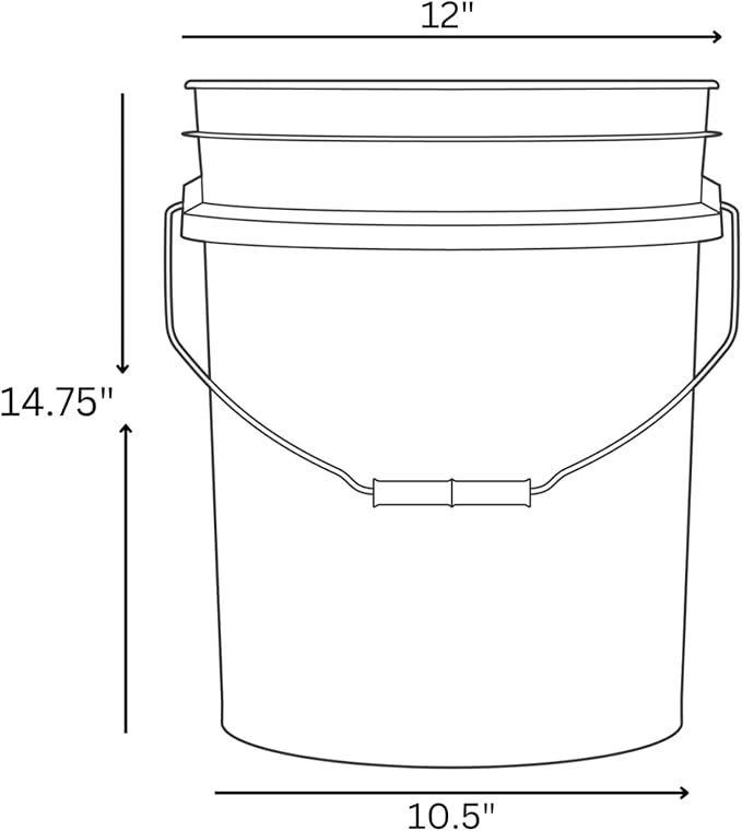 House Naturals 5 Gallon Premium HPDE Plastic Bucket Without The lid - Made in USA Food Grade Container, BPA Free All Purpose Pail (5, Light Blue)