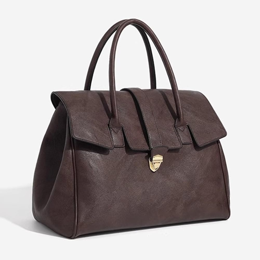 hibear Leather Tote Bag for Women,Luxury Designer Handbags Large Capacity Work Tote Bag Trendy Clutch Purse With Top-handle