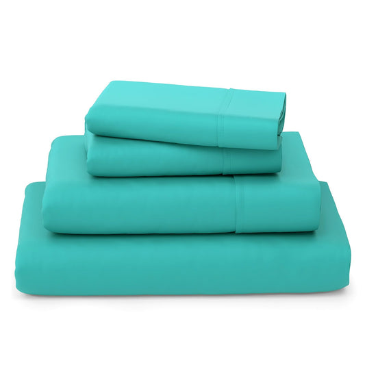 Cosy House Collection Luxury Bamboo Sheets - Blend of Rayon Derived from Bamboo - Cooling & Breathable, Silky Soft, 16-Inch Deep Pockets - 4-Piece Bedding Set - Full, Turquoise