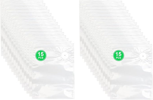 30 PCS Reusable Vacuum Sealer Bags for Food, 10x13 Inch Vacuum Storage Bags with Air Valve, Compatible with Most Handheld Food Saver Machines for Freshness Preservation & Sous Vide