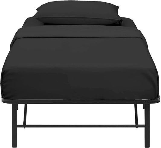 4-PC Fitted Sheet 30x80, 100% Cotton - Perfect for Narrow Twin/RV Bunk/Camping Cot/Guest Bed, Fits Upto 4-8" Deep Mattress - Charcoal Solid