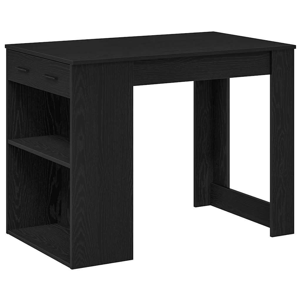 vidaXL Desk Black Oak Engineered Wood Medium Computer Desk Rectangular