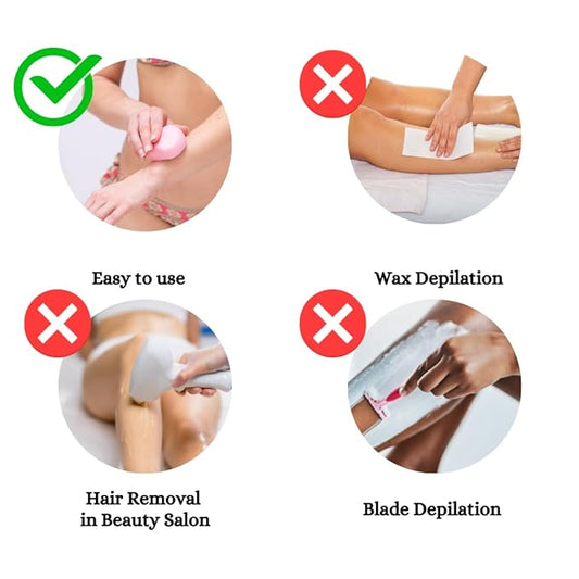 "Crystal Hair Eraser for Women - Reusable Magic Painless Exfoliation Hair Removal Tool | Fast & Easy Hair Remover for Back, Arms, Legs | Suitable for Men and Women | Pink"