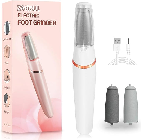 Electric Foot Callus Remover, Callus Remover for Feet Rechargeable Portable Pedicure Tool Kit, Smooth Pedicure Wand for Feet Care, Removes Dry Hard & Dead Skin Ideal Gift (White)