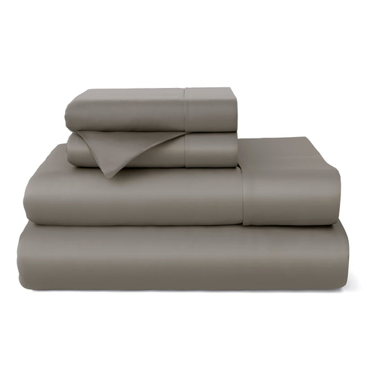 Cosy House Collection 100% Rayon Derived from Bamboo Bed Sheet Set - Cooling, Breathable, Silky Soft 4-Piece Deep Pocket Bedding Set (King, Grey)