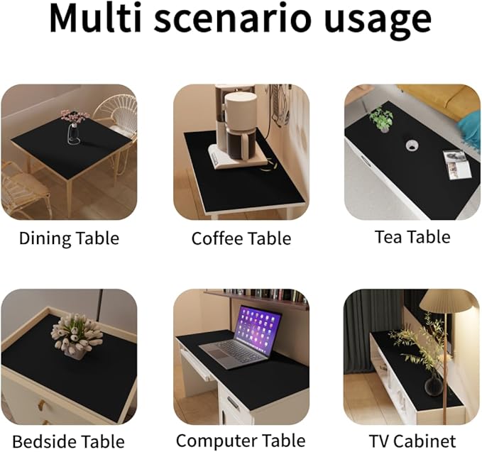 Table Cover Rectangle for Dining Room Table - Can Be Used On Both Sides Waterproof and Easy to Clean Good Flatness Used for Dining Table(Black+Gray 44x96)