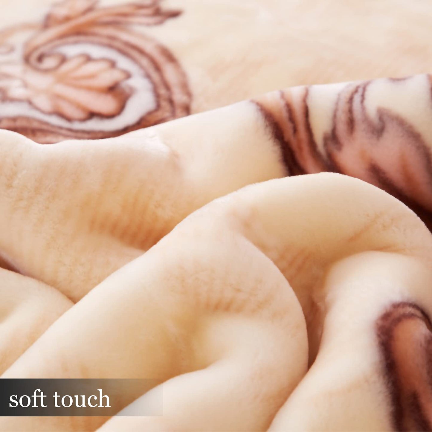 11 lbs Heavy Korean Mink Blanket King Size 86 x 95 inch Silky Soft and Warm, 2 Ply Raschel Bed Blanket for The Cold Night.