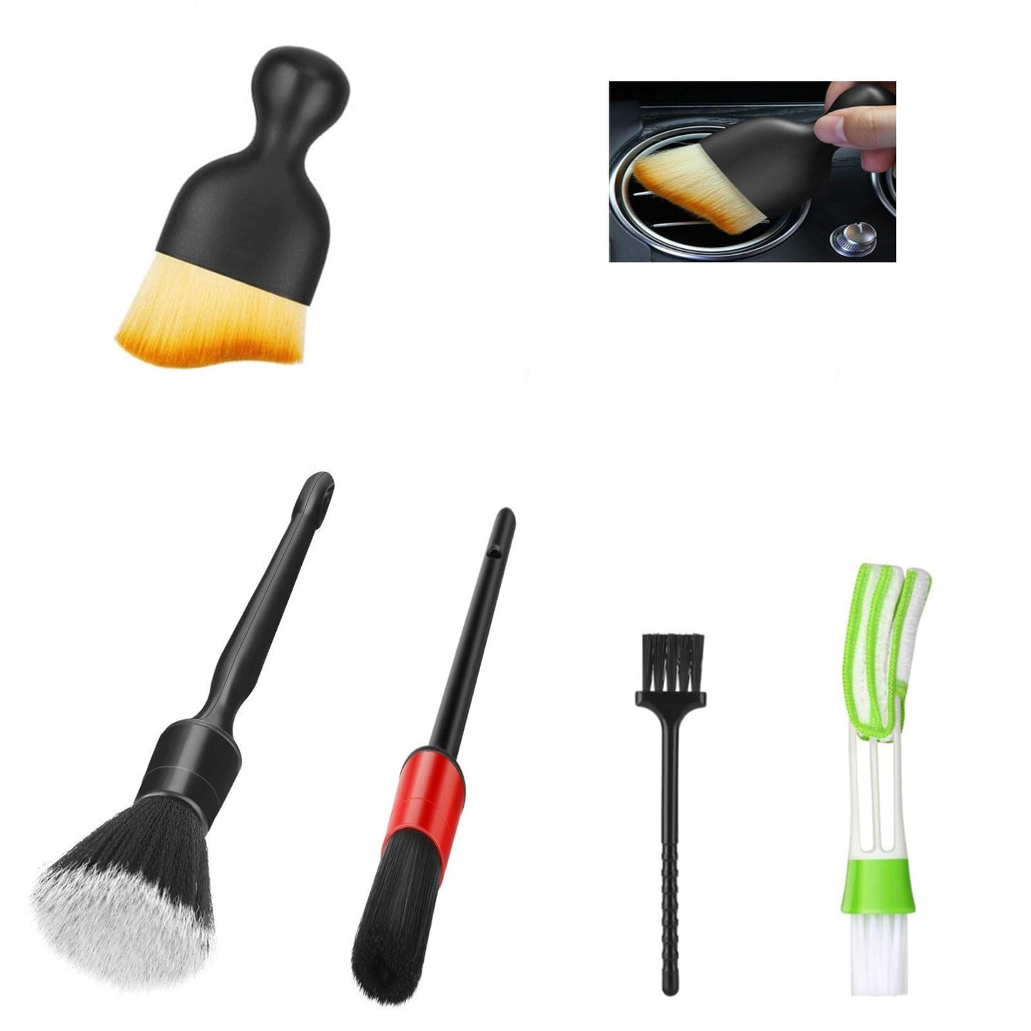 Fitosy Car Detailing Brushes Duster Cleaning Kits, Soft Hair Dashboard Air Vent Crevice Dusting Detail Cleaner Interior Accessories Tools for Decoration,Automotive,Truck,SUV,RV