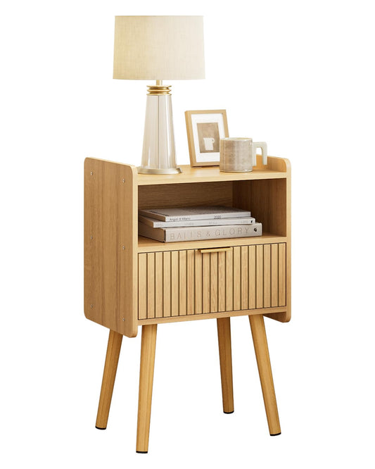 Apetaccat Night Stand, Modern Side Table, Small Nightstand, Wood Bedside Table with Storage Drawer End Table for Bedroom,Living Room,Office,Oak