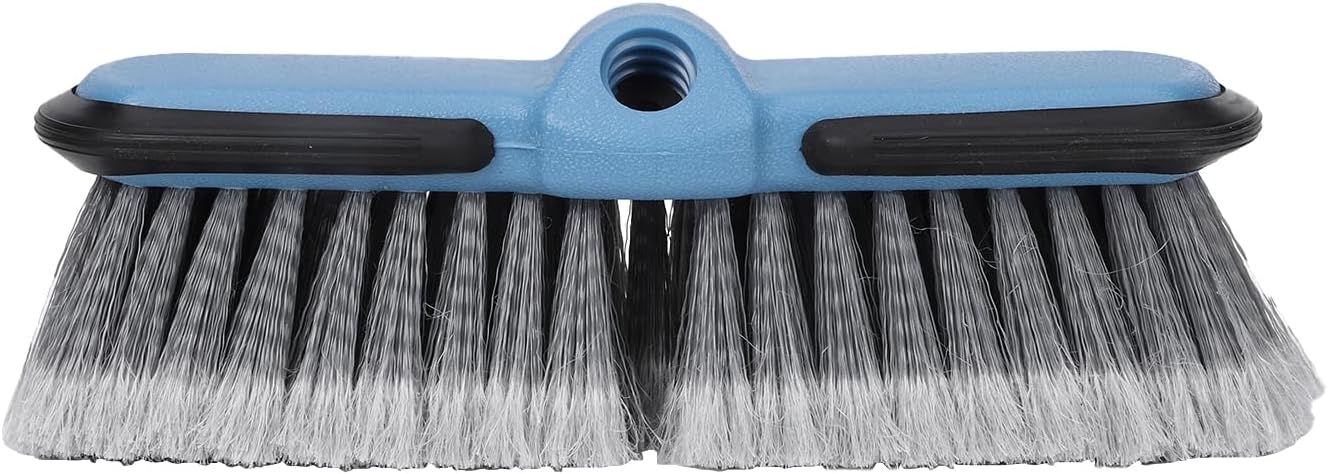 GIANT BEAR Soft Bristle car wash Brush Head (10"), Streamlined, Non-damaging, Scratch-Free, fits Standard Acme 3/4" trapezoidal Threads for car/Truck/Deck/SUV/Household Cleaning.