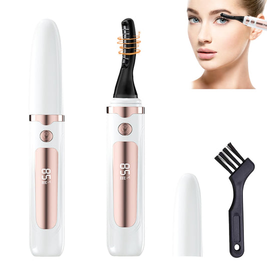 2025 Heated Eyelash Curler-USB Rechargeable Electric Eyelash Curler- Eyelash Curlers Heated 4 Temperature Modes Fast Heat Up Within 3s - 24 Hours Long Lasting- with Led Display for Women Girls (White)