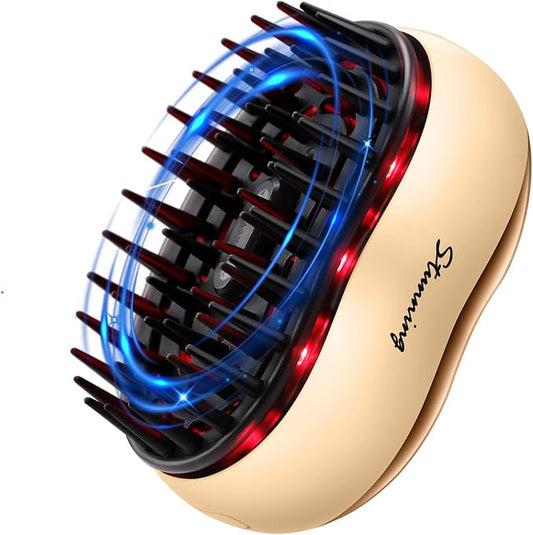 Electric Scalp Massager,Rechargeable IPX7 Waterproof Head Massager with 2 Speed Vibration and 56 Nodes,Small Portable Cordless Head Scratcher,Gifts for Women,Men