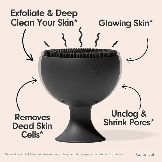 Sxnse Palm Silicone Face Scrubber – Compact Electric Facial Cleansing Brush for Acne, Pores & Makeup – Waterproof Face Exfoliator with 3 Speeds – Rechargeable Skincare Tool for Sensitive Skin (Rose)