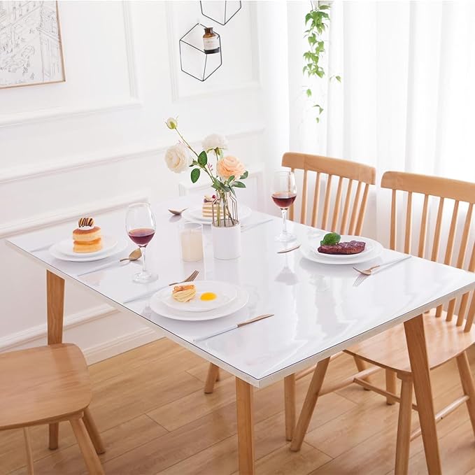 40 x 60 Inch Clear Table Cover Protector, Clear Table Protector for Dining Room Table, 1.5mm Plastic Table Cover, Waterproof Table Pad for Kitchen, Office