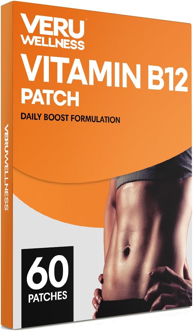 Veru Wellness B12 Energy Patch, Natural Patch B12, Garcinia - Self Adhesive Time Release Patch (60 Days)