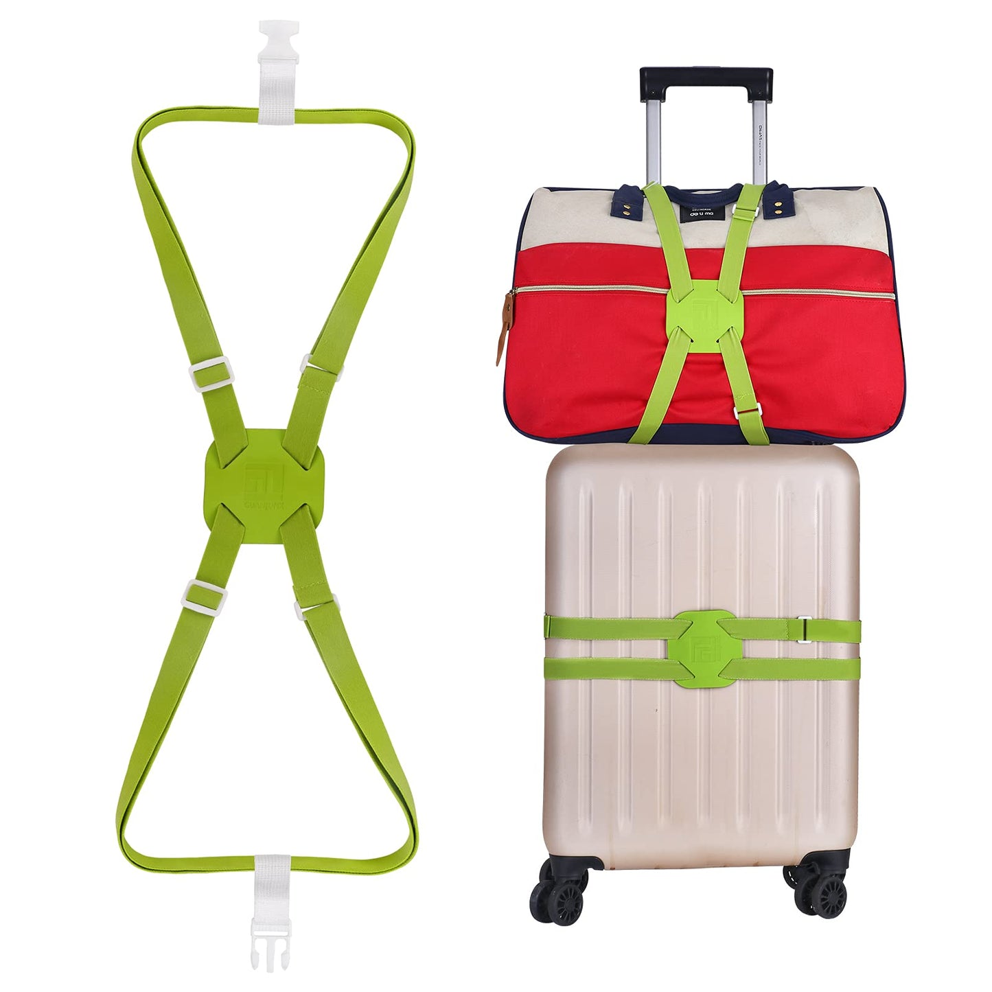 Luggage Straps Bag Bungees for Add a Bag Easy to Travel Suitcase Elastic Strap Belt (Black) …