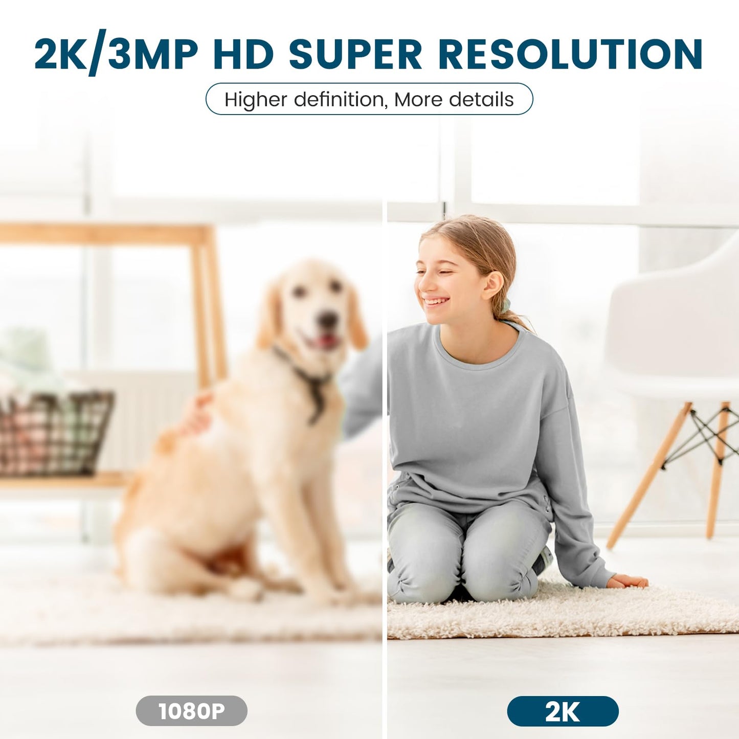 litokam Security Camera Indoor 2K, 360 Pan/Tilt Cameras for Home Security with Motion Detection, Baby Monitor for Pet/Dog with Night Vision, 2.4GHz WiFi Cam with Phone App & 2-Way Audio