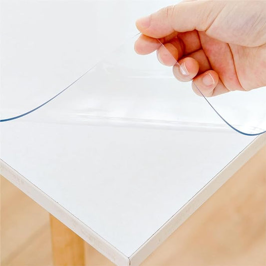 24 x 48 Inch Clear Table Cover Protector, Clear Table Protector for Dining Room, 1.5mm Plastic Table Cover, Waterproof Table Pad for Kitchen, Office