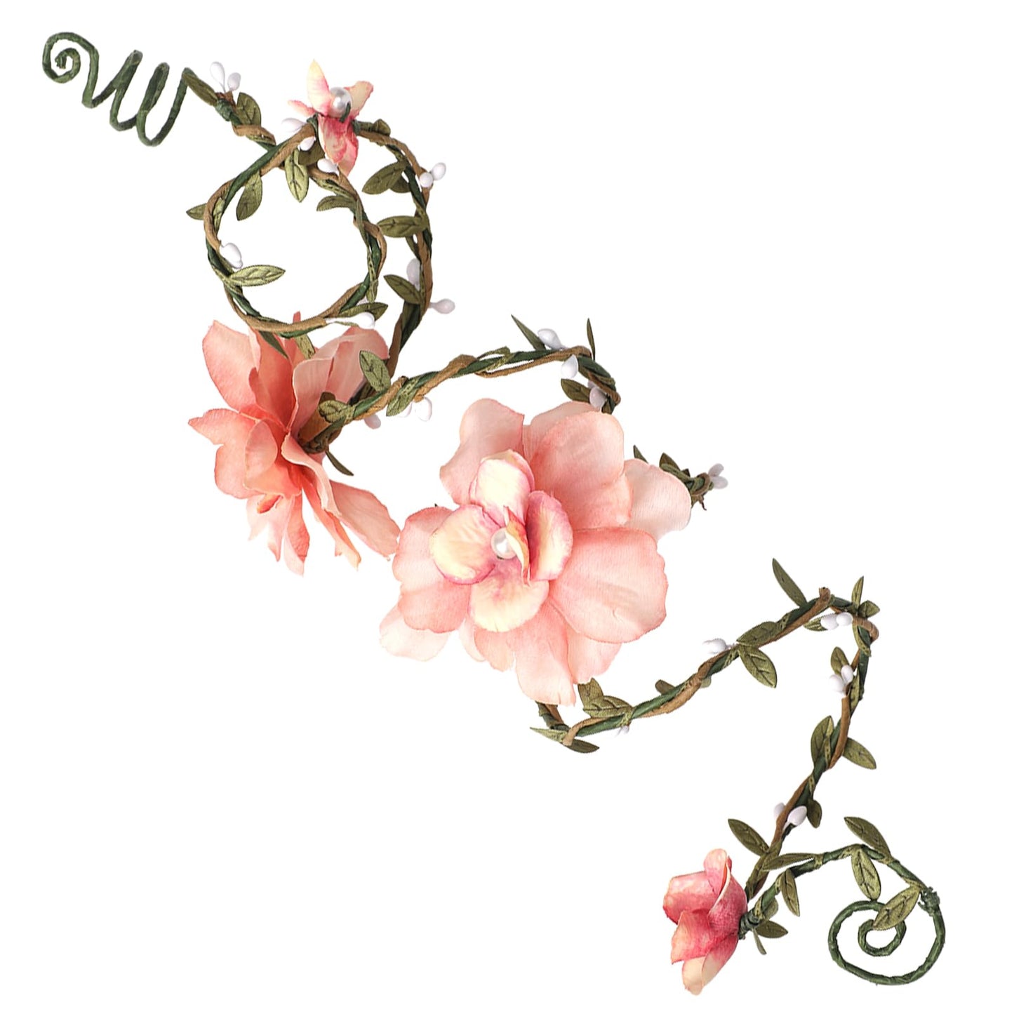 FRESHME Renaissance Fairy Flower Arm Wrap - 1 PC Elf Arm Cuff Bracelet with Pink Flowers Woodland Forest Mother Nature Costume Poison Ivy Costume Fantasy Renfaire Cosplay Prom Dress Up Accessories for Women