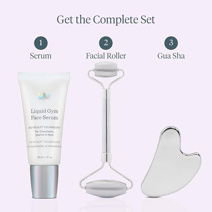 Wonderskin Liquid Gym Facial Roller, Stainless Steel Face Roller Massager for Puffy Eyes and Dark Circles, Face Sculpting Tool
