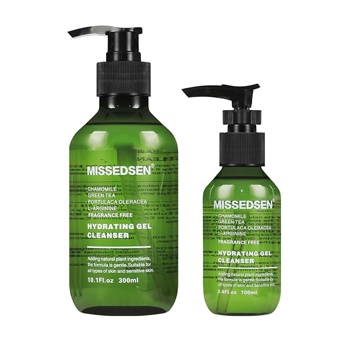Hydrating Gel Facial Cleanser, 10.1 oz & 3.4 oz Travel Size, Fragrance Free, For Normal to Dry & Sensitive Skin (2, 13.5Fl oz)