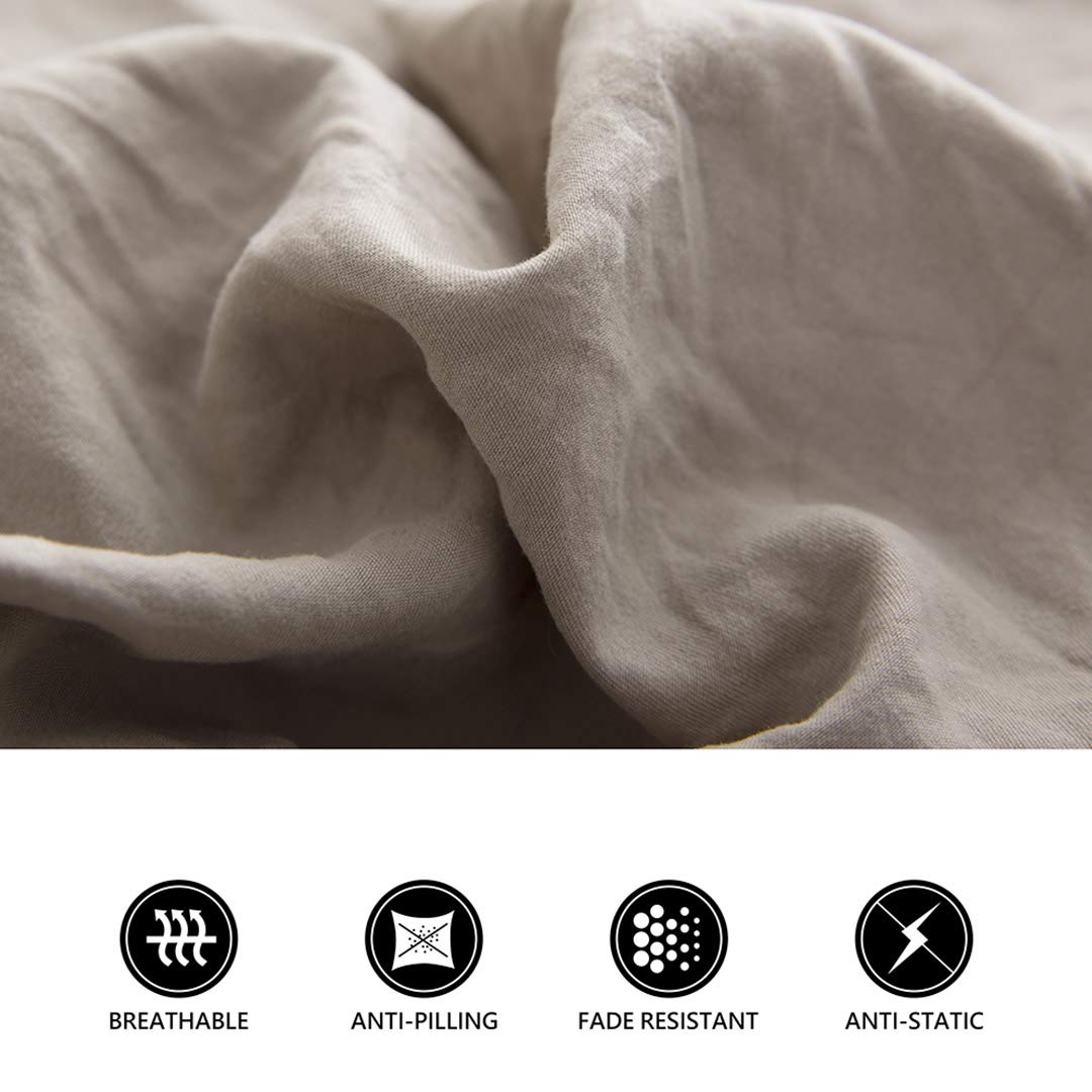 Lanest Housing Queen Sheet Set, 2400 Thread Count Soft Deep Pocket Microfiber Sheets, 4 Pieces Taupe Bedding Sheets & Pillowcases