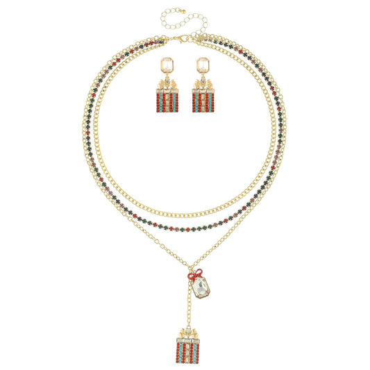 Madison Tyler Christmas Jewelry Sets for Women | Christmas Gift Layering Pendant Charm Necklaces | Cute Xmas Dangle Earring | Holiday Jewelry Gift