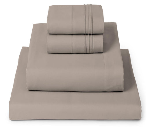 Mellanni King Sheets Set - 4 PC Iconic Collection Bedding - Hotel Luxury, Extra Soft, Cooling Bed Sheets - Wrinkle, Fade, Stain Resistant (King, Tan)
