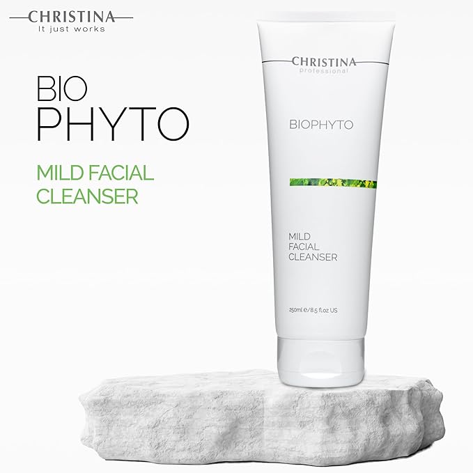 '-CHRISTINA- Biophyto Mild Facial Cleanser with Green Tea and Cucumber Extracts - 250 ml - Soapless Gentle Face Wash and Daily Facial Cleanser for All Skin Types