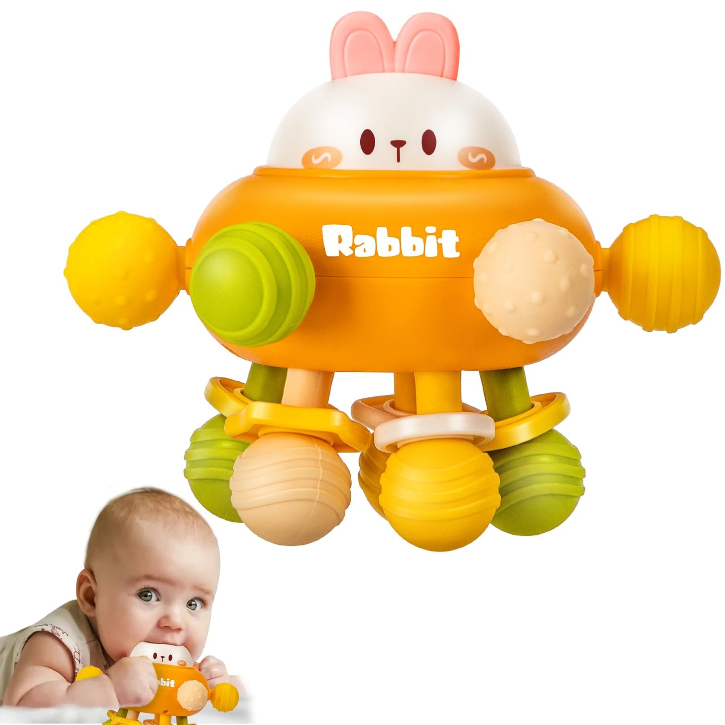 Baby Teething Toys, Baby Teethers Montessori Sensory Toys for 0-6 6-12 Months, Gifts for Newborn Infant Boys Girls 0 3 6 9 12 18 Months 1 One Year Old Toys, Baby Rattle Chew Toys