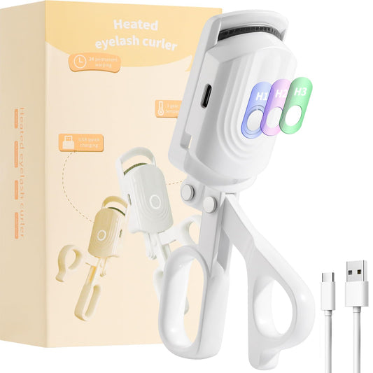 docolor Heated Eyelash Curler fast heat up within 10s, 24 hours long lasting Electric Eyelash Curler 3 Temperature Modes with USB Rechargeable safe lash curler quick natural curling eye lashes