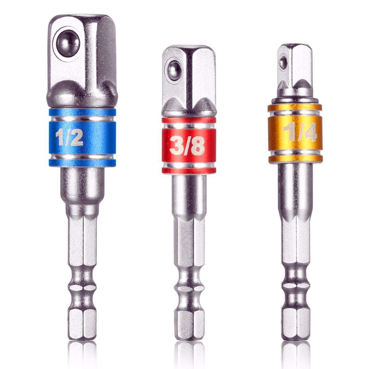 17Pcs Flexible Drill Bit Extension, Include 3Pcs Rotatable Socket Adapter 2Pcs Hex Shank 105° Right Angle Drill Attachment 10 Short Screwdriver Bits 90° Angled Bits and Bendable Extension