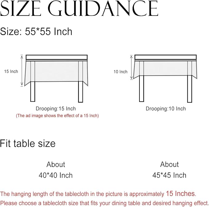 ISAENNE Designer French Small Square Tablecloth,Linen Orange Floral Pattern Indoor Table Cloth,Wrinkle Resistant Decor Table Cloth for Dining Thanksgiving Kitchen Party,55"*55"-Alvarado D