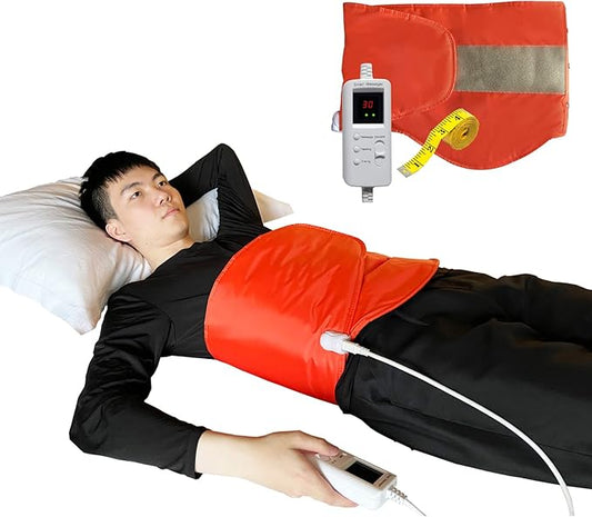 Electric Heating Massager Belt with Hot Compress Vibration,Massage for Abdominal Back Lumbar Stomach Pain Relief,Waist Trimmer Fitness Home Exercise, Fitness Equipment for Abdom,Ab Machine
