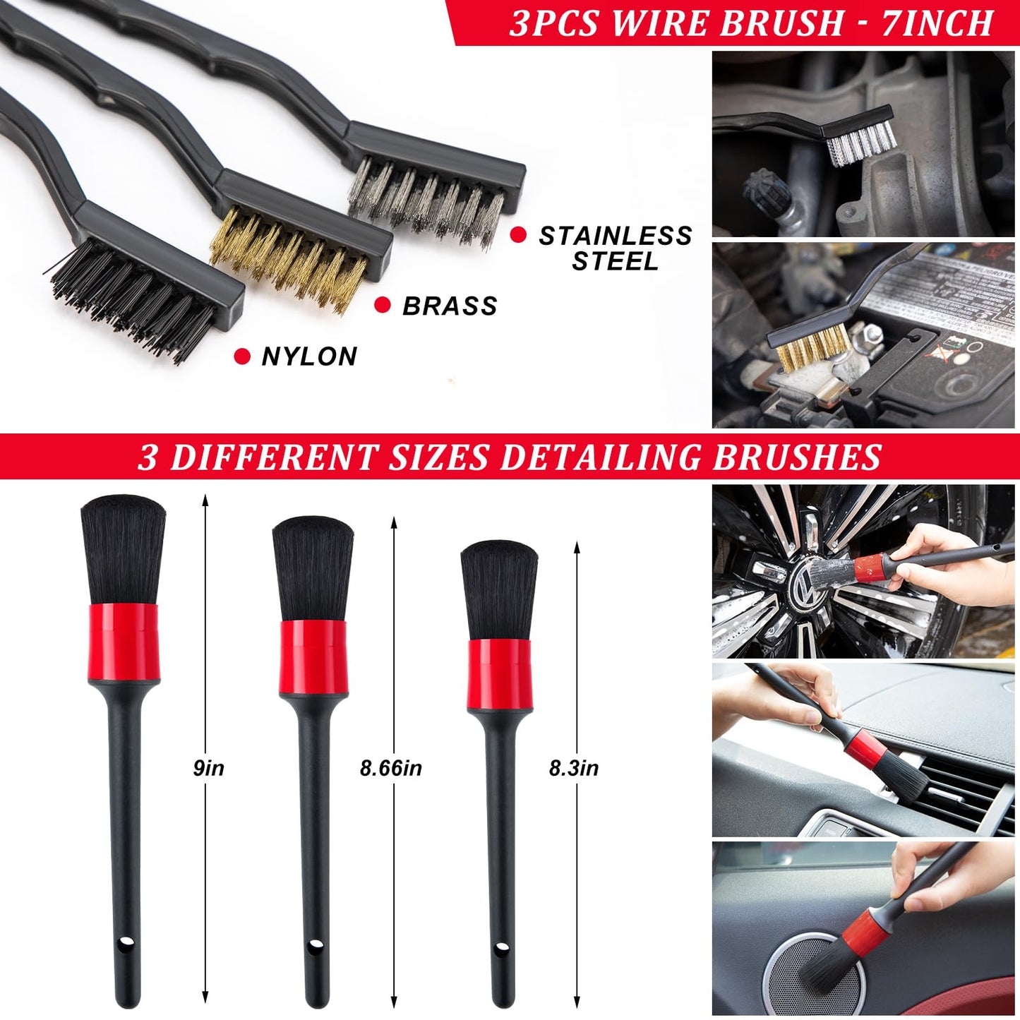GPUSFAK 16Pcs Car Wash Cleaning Kit with Foam Gun Sprayer Detailing Brushes Windshield Cleaning Tool Rim and Tire Brush Towels Complete Interior Exterior Detailing Set for Car