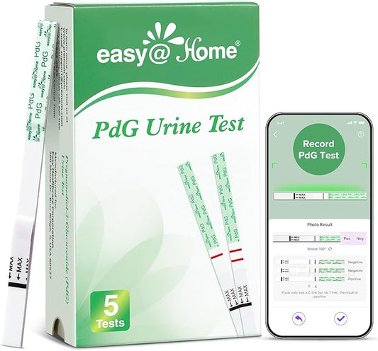 Easy@Home PdG Test Strips: Track Ovulation Insights with Progesterone Urine Tests – at Home Fertility Test for Women with Premom Ovulation App - PdG (Pregnanediol Glucuronide) Tests – 5 Pack
